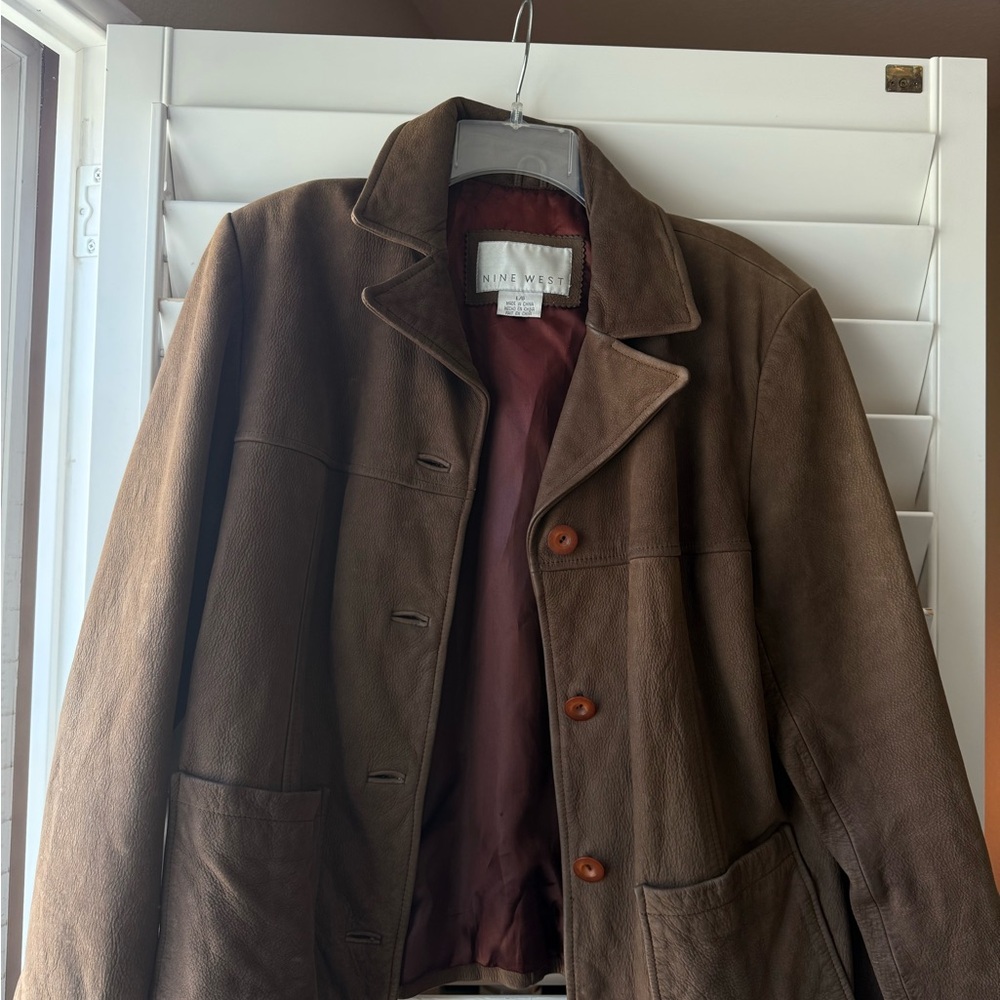 Nine West Brown Trench Coat Tailored Design
